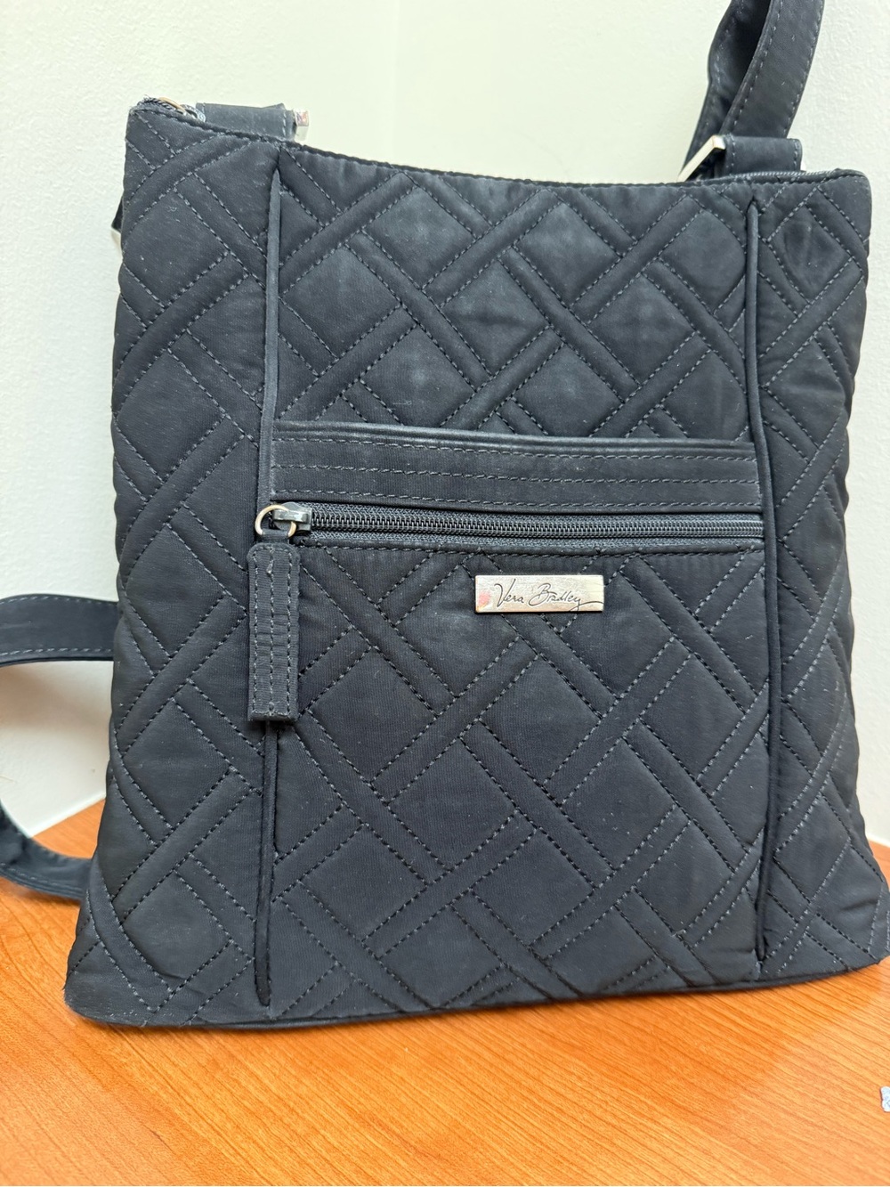 Vera Bradley Black Quilted Crossbody Shoulder Bag